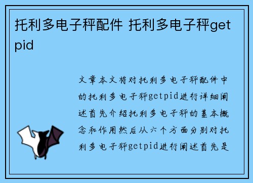 托利多电子秤配件 托利多电子秤getpid